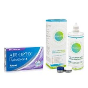 Alcon Air Optix Plus Hydraglyde Multifocal (3 šošovky) + Solunate Multi-Purpose 400 ml s puzdrom