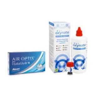 Alcon Air Optix Plus Hydraglyde (6 šošoviek) + Oxynate Peroxide 380 ml s puzdrom