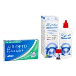 Alcon Air Optix Plus Hydraglyde for Astigmatism (3 šošovky) + Oxynate Peroxide 380 ml s puzdrom